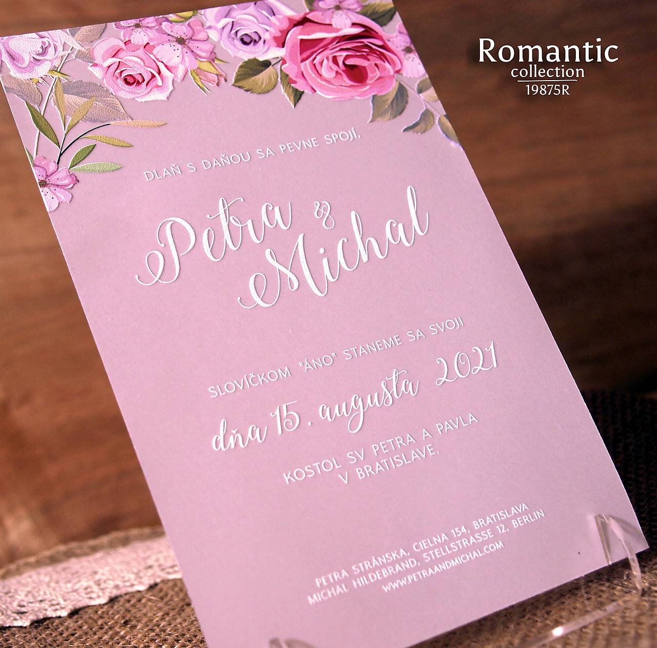 Elegantné svadobné oznámenie 19875R