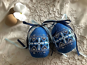 Dekorácie - Veľké modré veľkonočné vajíčko - 15491242_