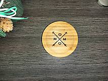 Príbory, varešky, pomôcky - Personalizovaná gravírovaná bambusová doska s iniciálmi na mieru - súčasťou sady sú 2x varecha a 4x podtácka pod nápoj - 15490847_