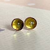 Náušnice - Peridot Ag925 Rose Gold Plated Earrings / Strieborné pozlatené napichovačky olivín - 15492971_