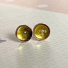 Náušnice - Peridot Ag925 Rose Gold Plated Earrings / Strieborné pozlatené napichovačky olivín - 15492971_