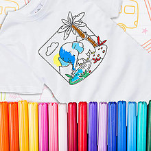Detské oblečenie - Dětské triko s omalovánkou SLONÍK POD PALMOU - 15492642_
