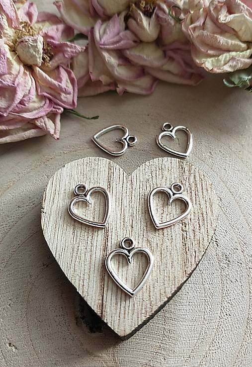 Komponenty - Filigrán srdiečko 10x13mm - 15492803_