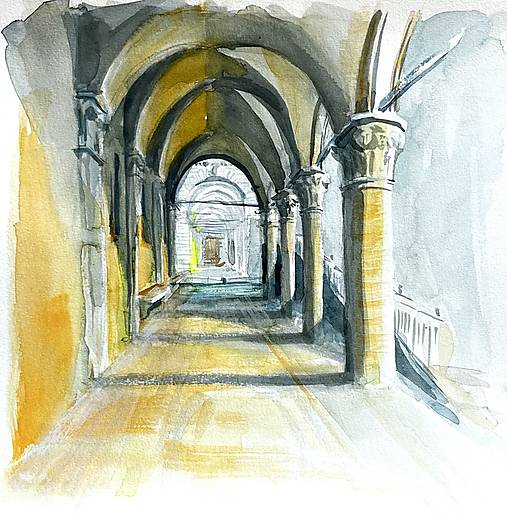 Obrazy - Dóžov palác-pod arkádou - 15492924_