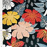 Textil - divoké kvety, 100 % bavlna Francúzsko, šírka 160 cm - 15492998_