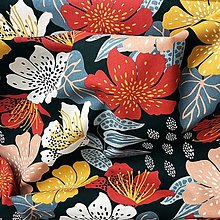 Textil - divoké kvety, 100 % bavlna Francúzsko, šírka 160 cm - 15493000_
