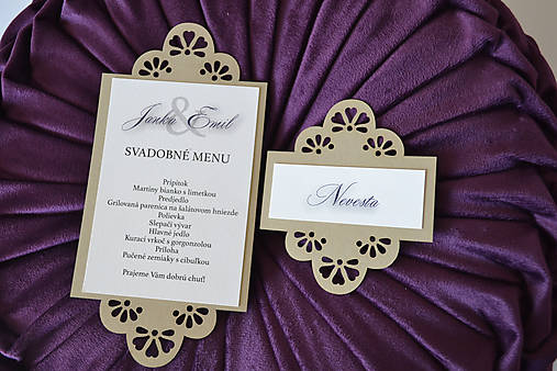 Vyrezávané svadobné oznámenie kvety (menu)