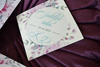 Papiernictvo - Svadobné oznámenie kvety 6 (etiketa) - 15493790_