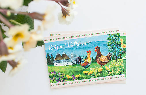 Papier - Pohľadnica "Veselú Veľkú noc" kuhutiky - 15492550_