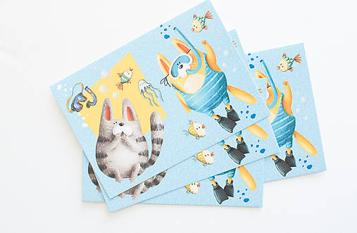 Papier - Pohľadnica - potápanie - 15492593_