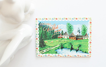 Papier - Pohľadnica "Krásnu Veľkú noc" za dedinou - 15492551_