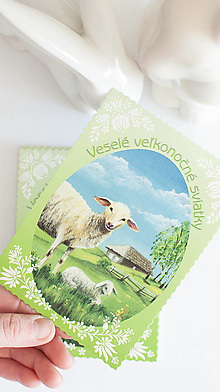 Papier - Pohľadnica Veselé veľkonočné sviatky " ovečka - 15492578_