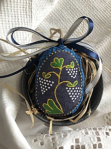 Dekorácie - Malé fialové veľkonočné vajíčko - 15495227_