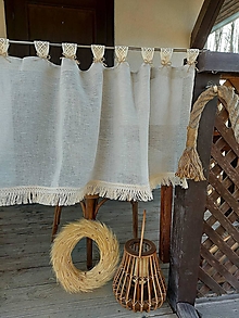 Úžitkový textil - Ľanová záclona Old Story - 15492843_