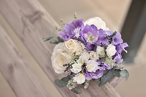 Kytice pre nevestu - Kytica na hádzanie, pre matku, svedkyni "Vášeň pro lila II." - 15496846_