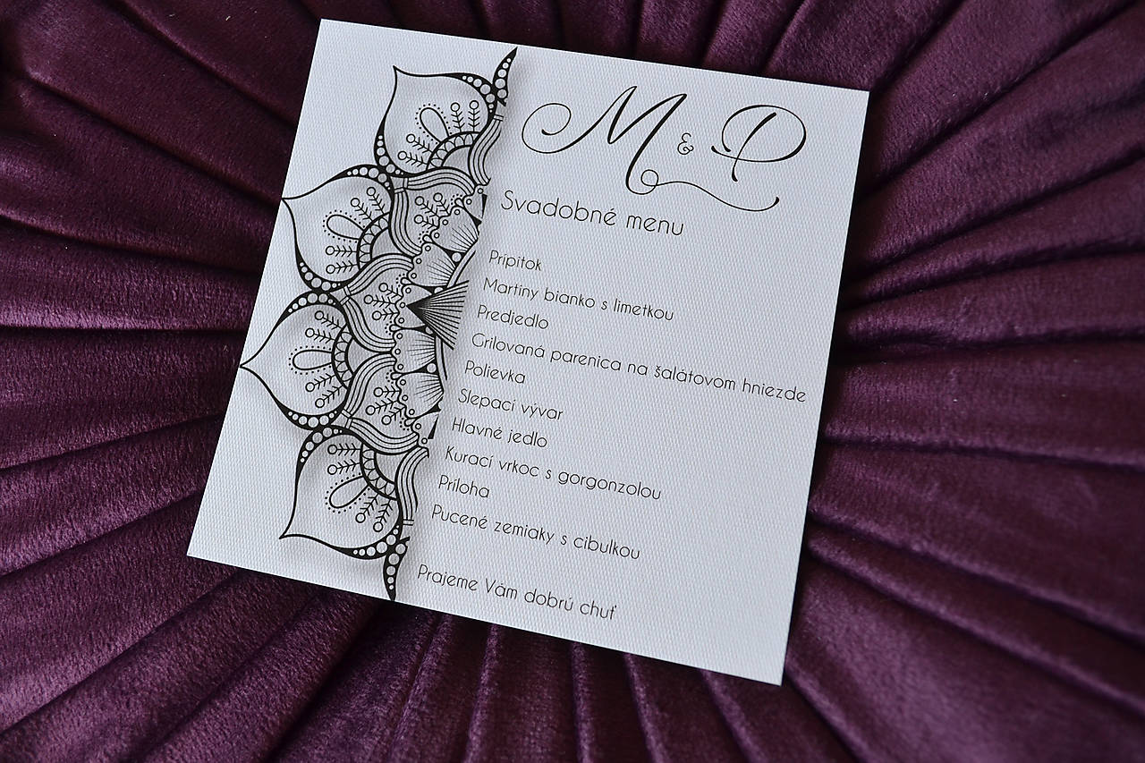 Svadobné oznámenie mandala  (menu)