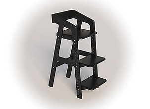 Nábytok - Rastúca stolička MDF - Rastúšik Vysoká [L] - Čierna (Čierny MDF sedák/stupienok) - 15497723_