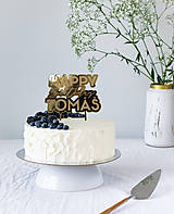 Dekorácie - Zápich na tortu Happy Birthday - 15496933_