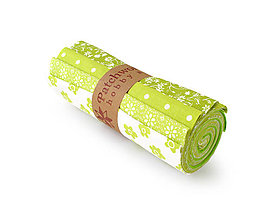 Textil - Bavlnené látky - rolka Lime Flowers - 15496106_