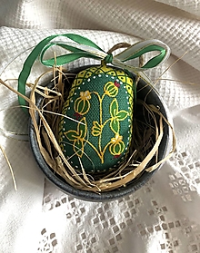 Dekorácie - Malé zelené veľkonočné vajíčko - 15495621_