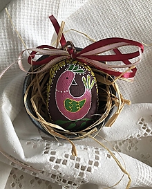 Dekorácie - Malé bordové veľkonočné vajíčko - 15495628_