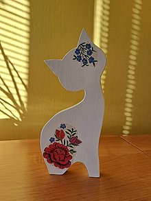 Dekorácie - Mačka s ružou - 15499124_