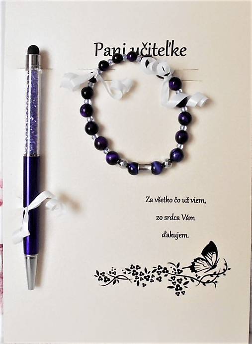  - Pre pani učiteľku III. (Tigrie oko purpur, hematit) - 15498791_