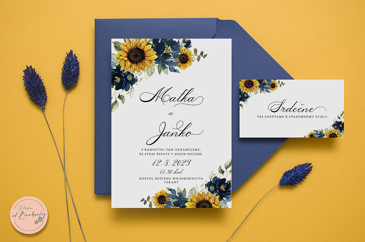 Svadobné oznámenie B#71 (Lepiaca etiketa na výslužku (vodeodolná))