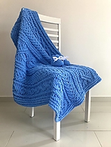Detský textil - Deka do kočíka z Alize Puffy Fine 100x80cm - modrá - 15498004_