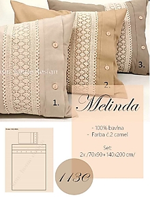 Úžitkový textil - Posteľná bielizeň MELINDA camel set - 15500123_