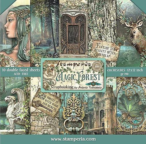  - Scrapbook papier Stamperia Magic Forest 12 x 12 - 15502356_