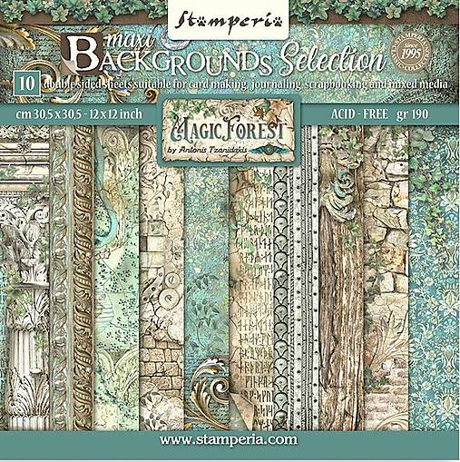  - Scrapbook papier Stamperia Magic Forest Backgrounds Selection 12 x 12 - 15502382_