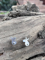 Náušnice - Zajačiky s chvostíkmi - 15500855_