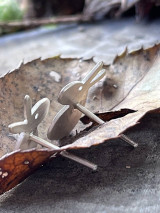 Náušnice - Zajačiky s chvostíkmi - 15500863_