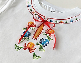 Detské oblečenie - "Papradno" - maľované tričko veľ.92 - 15500874_