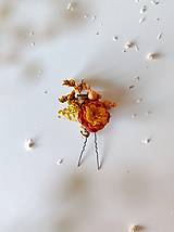 Ozdoby do vlasov - Kvetinové vlásenky "farby dúhy"  (Oranžová) - 15502072_