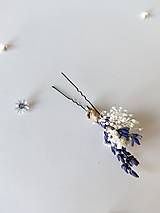 Ozdoby do vlasov - Kvetinové vlásenky "slnko na oblohe"  (Modrá) - 15502156_