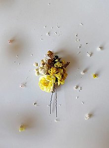 Ozdoby do vlasov - Kvetinové vlásenky "farby dúhy"  (Žltá) - 15502078_