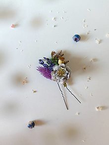 Ozdoby do vlasov - Kvetinové vlásenky "farby dúhy"  (Modrá) - 15502083_