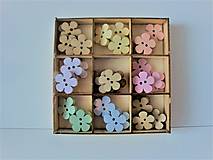 Galantéria - Drevené dekoračné gombíky (36ks) - mix - 15501579_