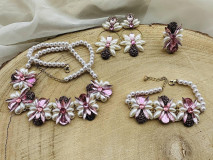 Sady šperkov - Perličkovo-ružový set - 15500820_
