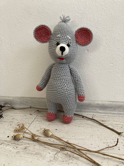 Hračky - Myška / háčkovaná hračka/ - 15502035_