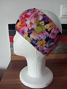 Čiapky, čelenky, klobúky - Čelenka Pestrofarebné kvety - 15505003_