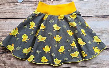 Detské oblečenie - Detská točivá sukňa - kuriatka - 15505441_