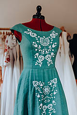 Šaty - Ľanové tyrkysové šaty - 15503302_
