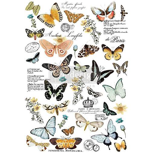 Papier - Transfer na nábytok Butterfly Dance - 15503645_
