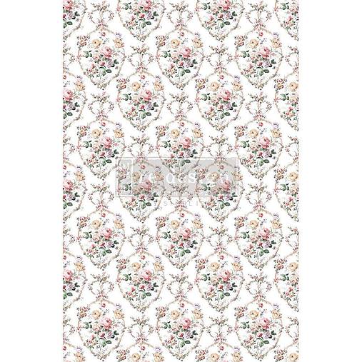 Papier - Transfer na nábytok Floral Court - 15503674_