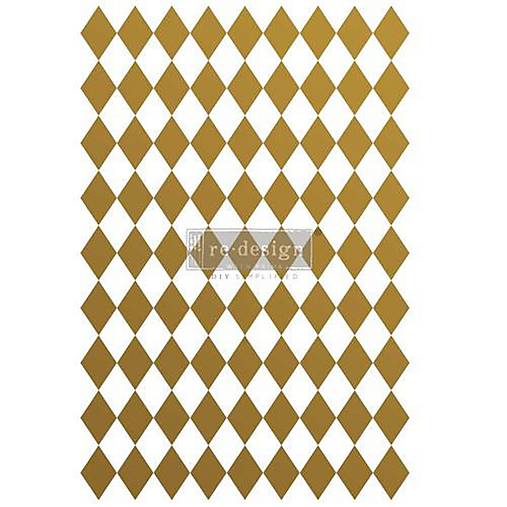Papier - Transfer na nábytok Gold Harlequin - 15504202_