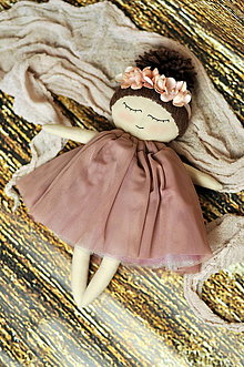 Hračky - Staroružová bábika s hortenziami - 15504703_