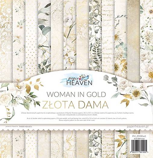Papier - Scrapbook papier 12x12 Woman in gold - 15508073_